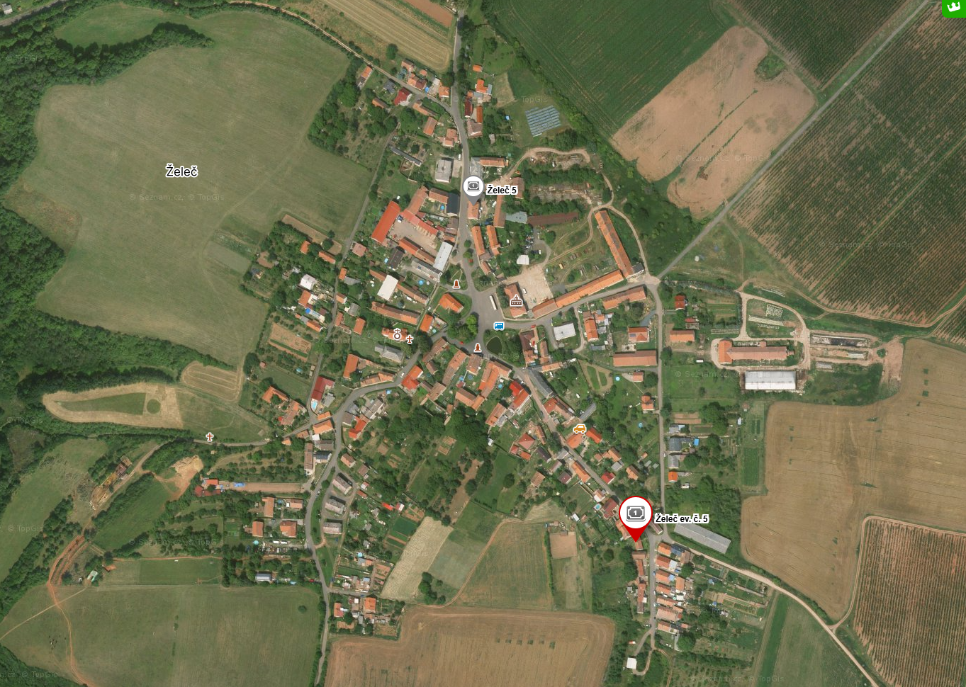 Poloha domu v obci Želeč u Žatce